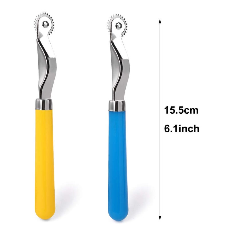 LUNARM 2 Pcs Tracing Wheel Sewing Tool, Plastic Handle Needle Point Tracing Wheel, Random Color Tracing Wheel Sewing Tool, Professional Stitch Marking Spacer for Arts and Leather Crafts - Image 2